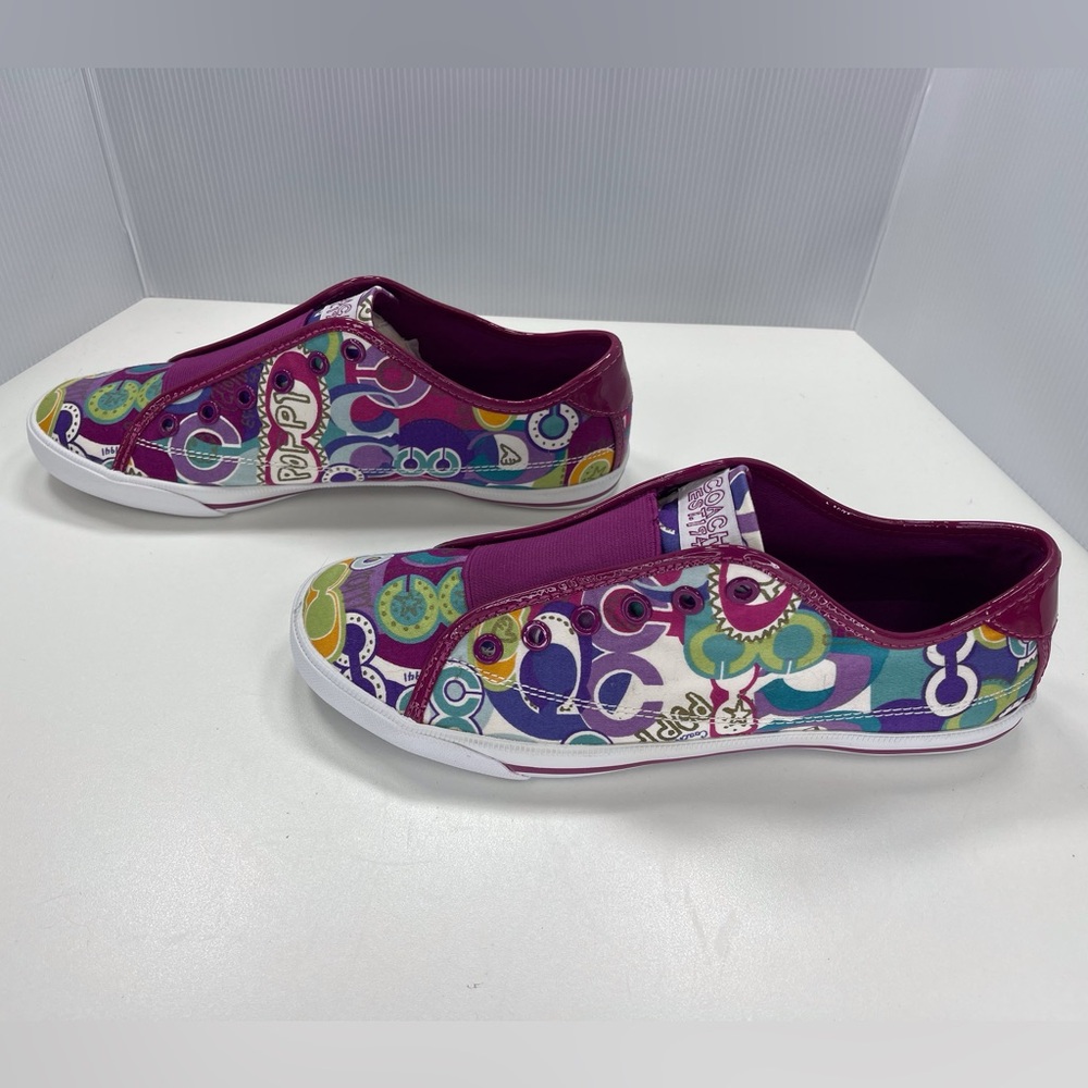 Coach Bev Poppy Multicolor Sneakers Slip On Shoes, Size 9.5 - Picture 2 of 8